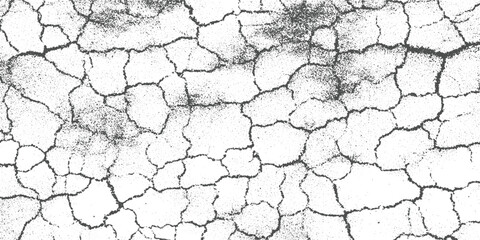 Cracked dry earth surface with stippled texture and dark lines ground
