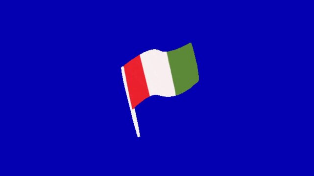 flag of italy in green background