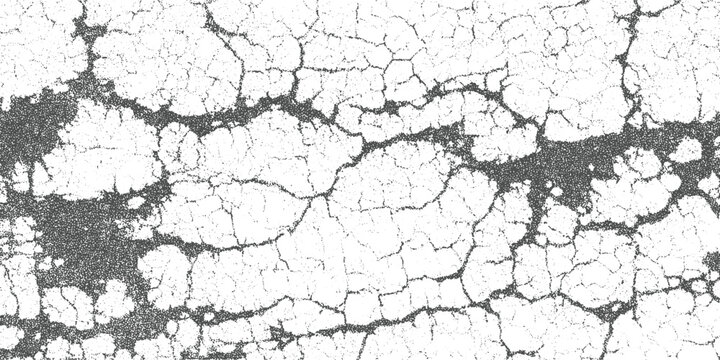 Textured cracked asphalt surface with dark gray and white granular pattern