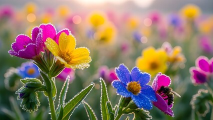 Colorful flowers in a field