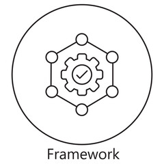 Framework icon, Software Framework, Development Platform, Coding Architecture, Application Structure, vector
