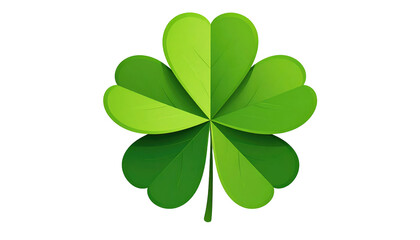 Digitally created three-leaf clover illustration with a gradient green design on a contrasting black background