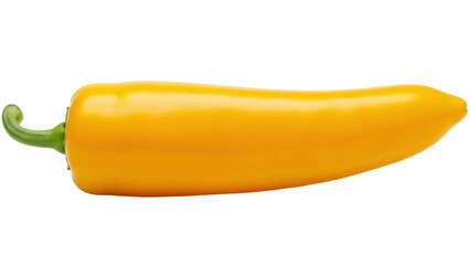 Isolated shiny yellow pepper, side view, with vibrant color and smooth texture, healthy eating