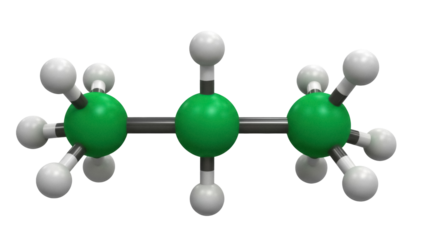 Isolated Propane Molecule Atom Model Visual Chemical Organic Compound Study Research
