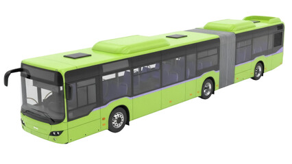 Isolated articulated bus vehicle, passenger transport, city transportation system, public transit