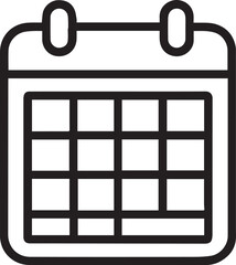 A minimalistic calendar icon, illustrating the concept of scheduling, deadlines, and time management.