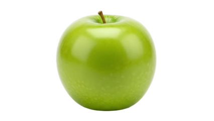 Isolated Granny Smith apple; fresh, bright green fruit; simple, natural food element