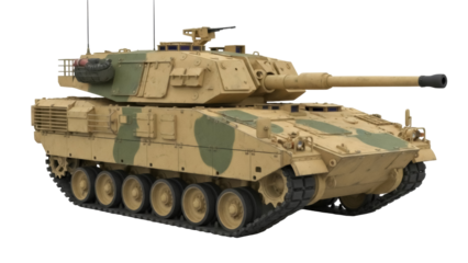 Isolated Armored Vehicle Military Tank, Army Combat Vehicle Weapon Systems on No Background