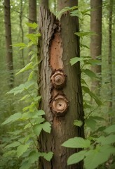 Amazing nature with trees and bugs