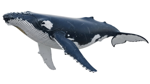 Isolated humpback whale, a graceful marine mammal of the deep sea, swimming freely near the ocean's surface