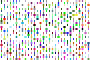 Colorful halftone pattern of vibrant dots in a vertical matrix arrangement
