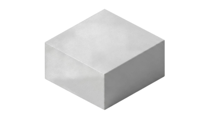 Concrete Cube Object on Black Background