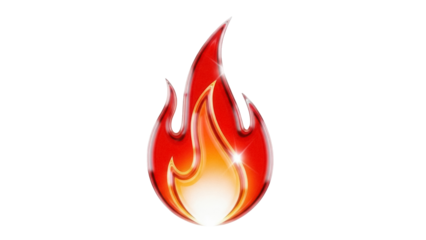 Isolated hot fire blazing, burning sensation for abstract themes and design purposes, hot