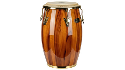 Isolated conga drum with wooden body, a percussion instrument for rhythmic music playing