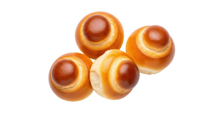 Isolated Sweet brioche buns, fluffy and golden brown, perfect for breakfast or brunch treat