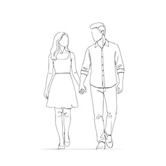 Minimalist Couple Holding Hands Line Art. Black and White Single Line Vector Icon of Partnership and Connection for Wedding Decor, Relationship Coaching Logo, Friendship Art, or Minimalist Lifestyle G