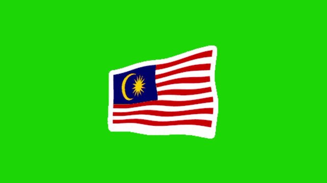 flag of malaysia on green screen