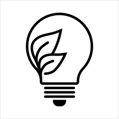 Doodle electric eco lamp icon Lamp with leaf Sketch vector stock illustration