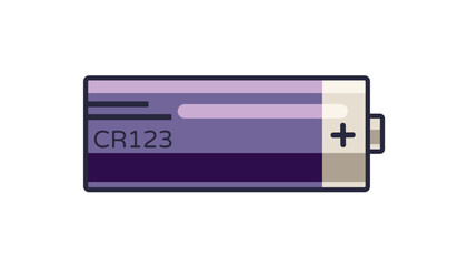 Reusable nickel battery icon. Lithium accumulator for charging electronics with energy. Cylinder cell for recharging with electrical power. Flat isolated vector illustration on white background