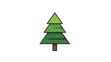 Fototapeta premium Simple illustration of a green christmas tree