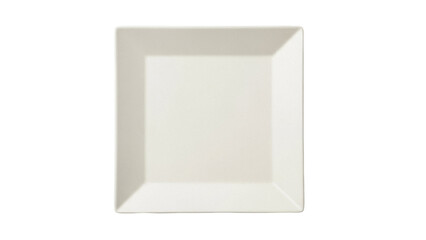 Isolated square ceramic plate for food presentation, minimalist presentation, modern dining