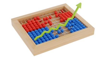 Isolated Abacus with Trend Line Demonstrates Financial Growth and Education Resource