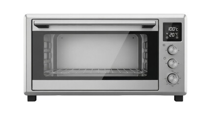 Obraz premium Isolated Silver Electric Toaster Oven Appliance, Culinary Kitchenware for Baking, Cooking Food