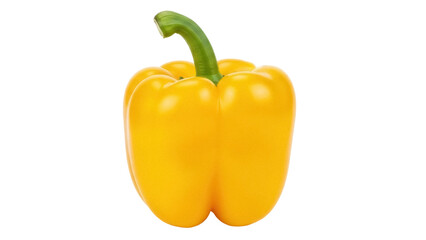 Isolated yellow bell pepper on a plain field, fresh vegetable for cooking, eating raw, salads