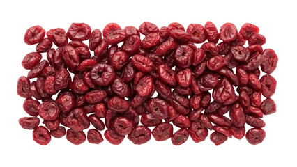 Isolated view of cranberries dried naturally, red and full of antioxidants for healthy eating