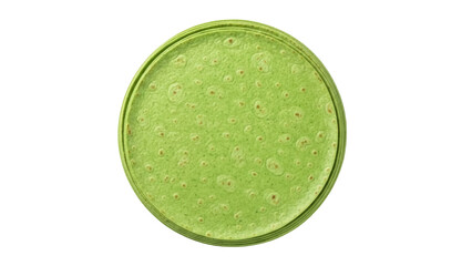 Isolated stack of green tortillas flatbread wraps healthy ingredient for Mexican food