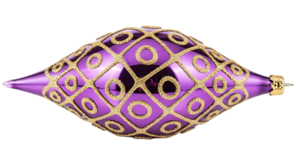 Luxurious purple christmas ornament with gold accents