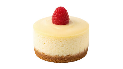 Isolated Mini Raspberry Cheesecake a Delicious Decadent Treat for Dessert, Pastry, or Bakery