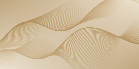The background features a smooth texture with beige lines creating a flowing design. Beige background with wavy line pattern. Beige background vector. Modern wavy line pattern background.