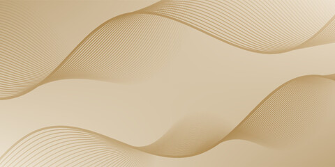 The background features a smooth texture with beige lines creating a flowing design. Beige background with wavy line pattern. Beige background vector. Modern wavy line pattern background.