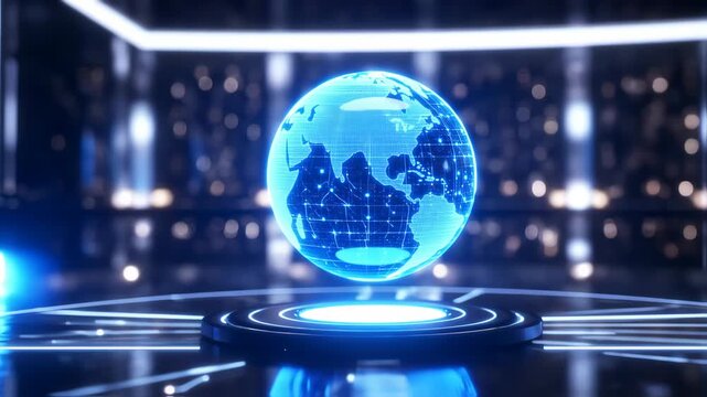 blue globe on a black background