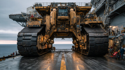 Futuristic deep sea mining machines extracting rare earth metals from the ocean floor, symbolizing innovation, resource exploration, and environmental challenges.