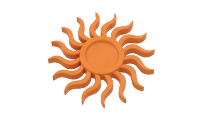 Isolated sunny-day-themed design element with radiating sunbeams to add warmth and light to your project