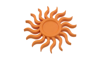 Isolated sunny-day-themed design element with radiating sunbeams to add warmth and light to your project