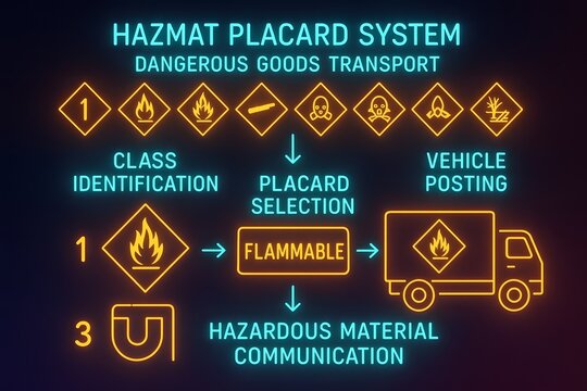 Hazmat Placard System Infographic for Dangerous Goods Identification and Transportation
