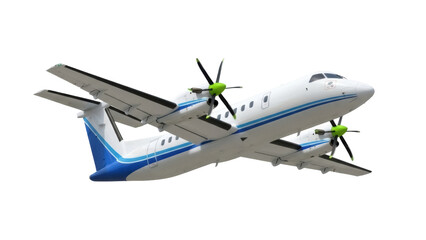 Isolated Regional Turboprop Airliner in Flight, Clean Exterior, Modern Design, Air Travel, Jet