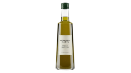 Isolated bottle of extra virgin olive oil, premium selection for cooking and healthy eating
