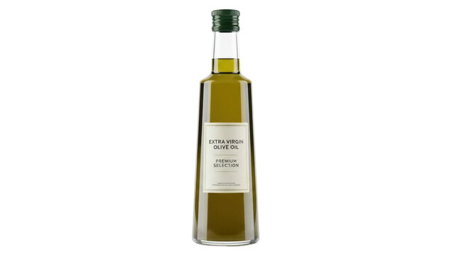 Isolated bottle of extra virgin olive oil, premium selection for cooking and healthy eating