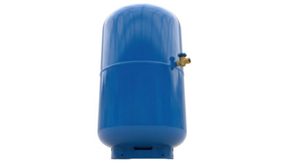 Isolated well water expansion tank for home drinking system with a shutoff valve fitting