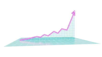 Isolated Upward Graph Chart Showing Growth and Success in Business and Economy Concept