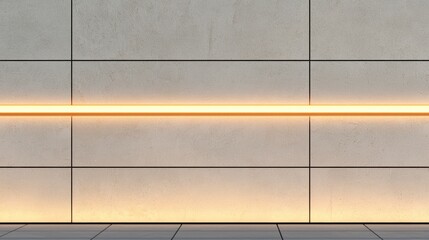 A modern wall with a long, bright orange line running horizontally across it.
