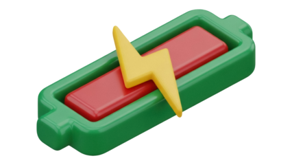 Isolated battery charge symbol with lightning bolt for mobile app or web design icon