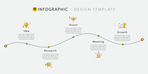 Timeline Creator infographic template. 5 Step timeline journey, calendar Flat simple infographics design template. presentation graph. Business concept with 5 options, triangle vector illustration.