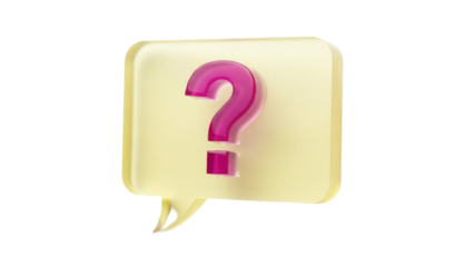 Isolated 3D callout with question mark, social communication, business concept, help, support