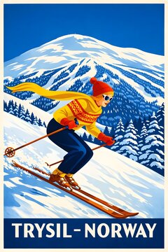 Winter skiing in Trysil, Norway