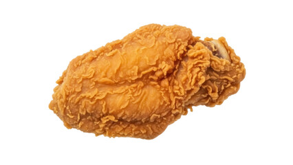 Isolated crispy fried chicken piece, delicious golden-brown fried poultry on a plate, single serving